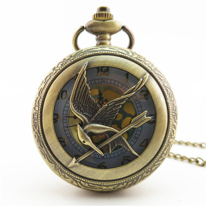 Elegant Vintage Pocket Watch – Retro Bird & Arrow Design Gift Idea"