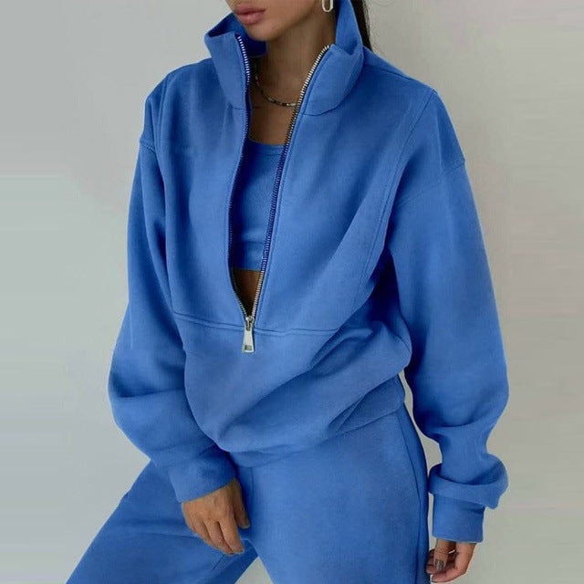 Sportswear Long Sleeve Sweatshirt And Trousers For Spring Fall Women's Clothing
