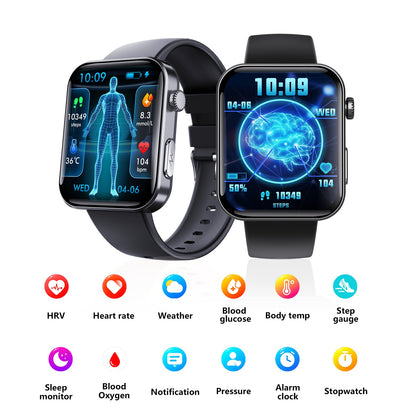 Bluetooth health monitoring smartwatch for men and women with heart rate blood oxygen and step tracking