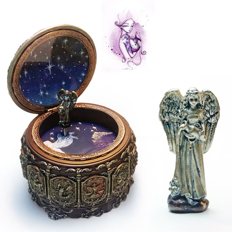 Twelve Constellation Resin Music Box – Zodiac-Themed Decorative Gift
