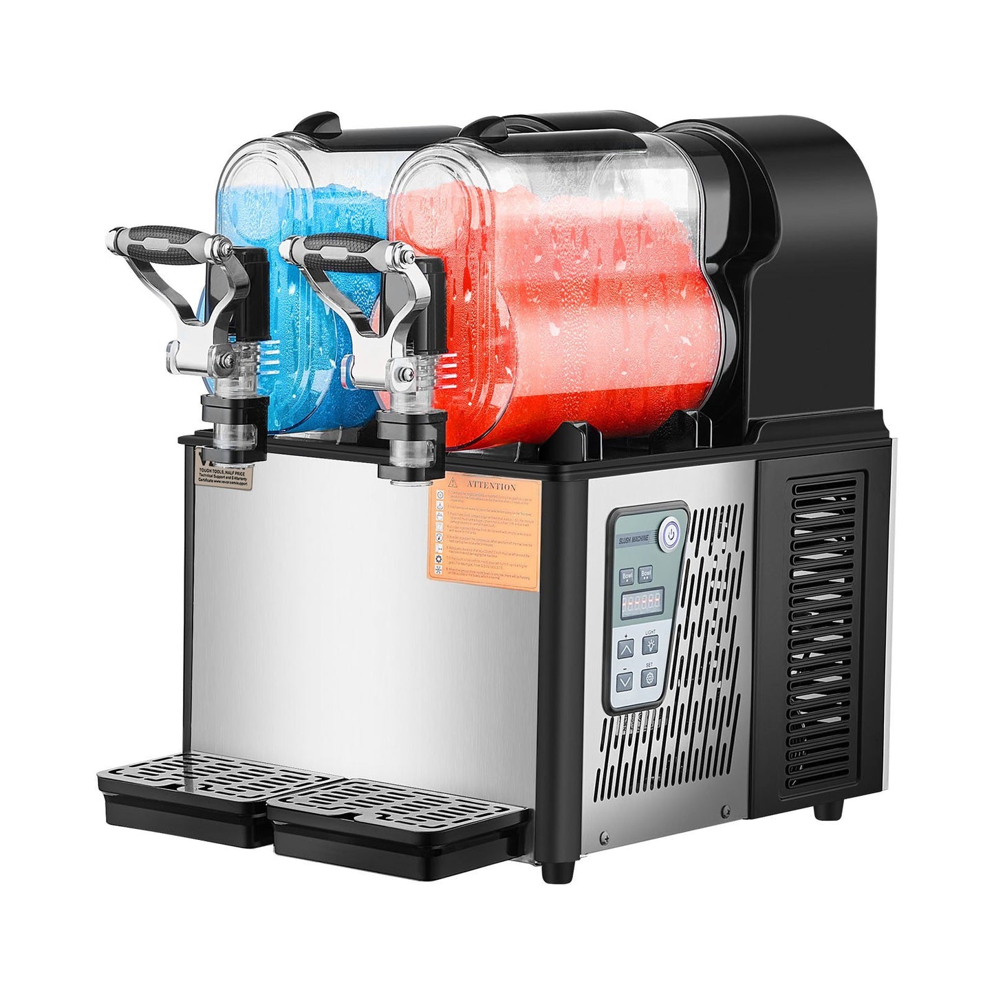 Slush Beverage Dispenser with Temperature Retention.