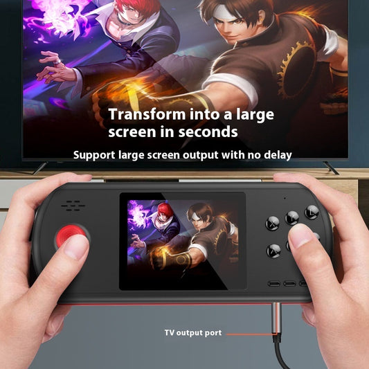 Portable 16-bit Gaming Console with Horizontal Display and High-Performance 3D Joystick.