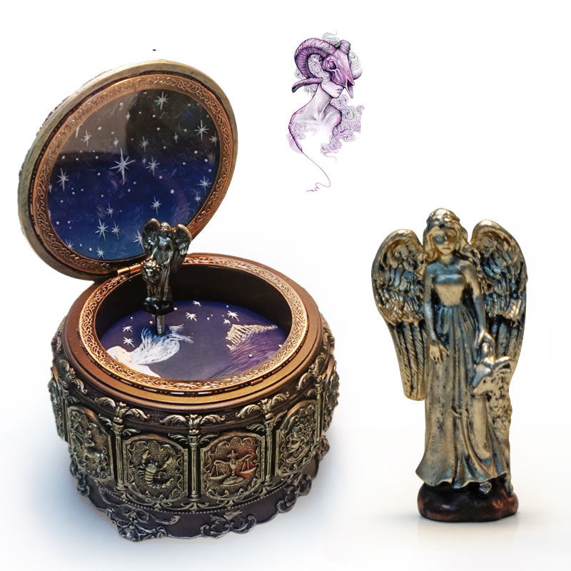 Twelve Constellation Resin Music Box – Zodiac-Themed Decorative Gift