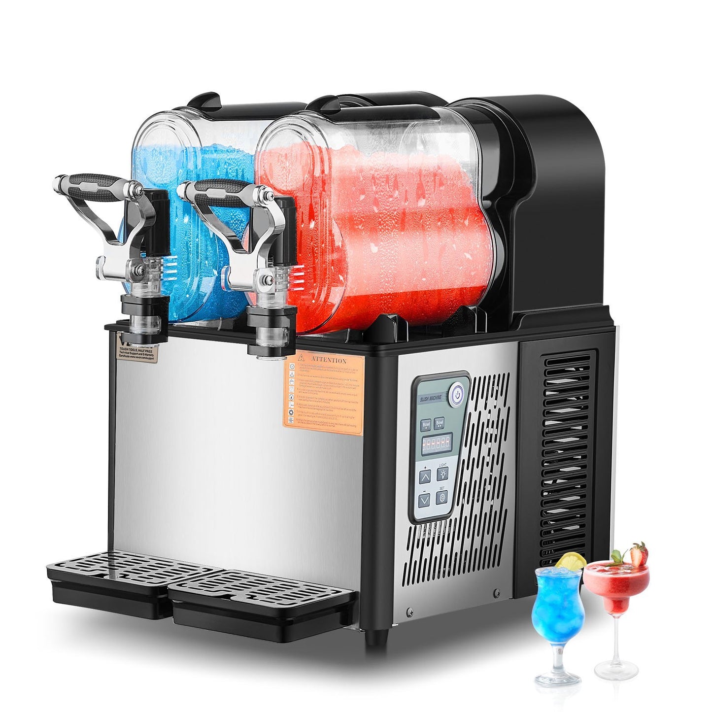 Slush Beverage Dispenser with Temperature Retention.