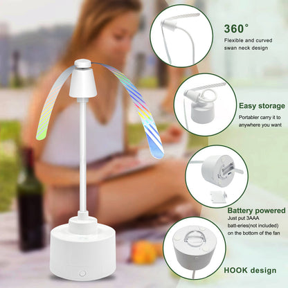 Sheila Merchandise chemical free mosquito repellent fan with flexible swan neck and battery powered design