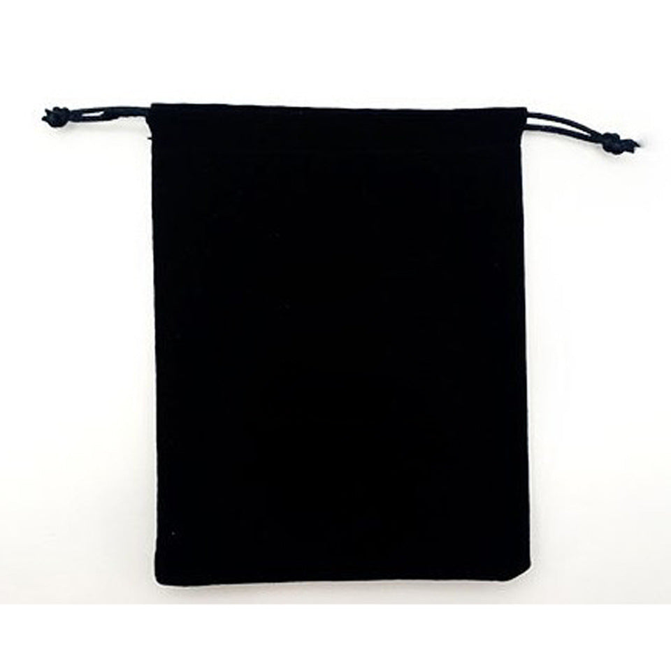 Black velvet drawstring pouch for storing cremation jewelry pendant securely