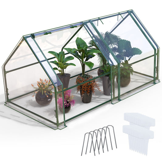 Mini greenhouse With Roll-Up Zipper Doors