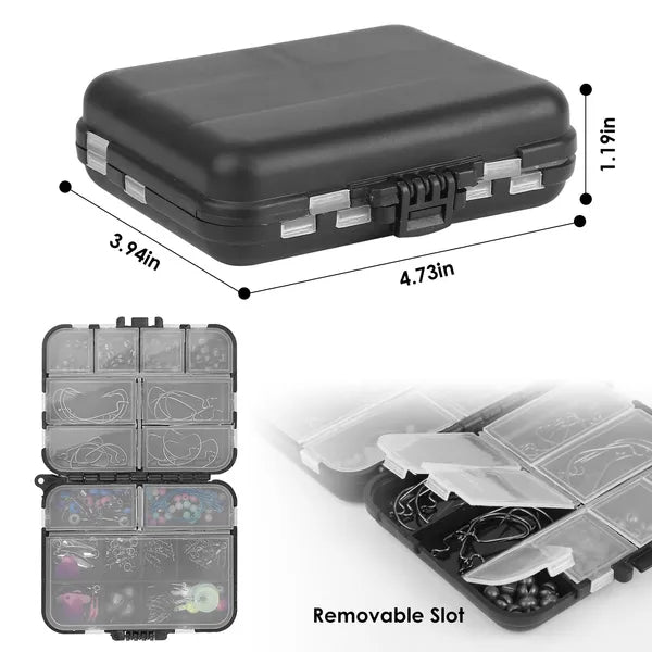 188PCS Fishing Accessory Kit – Portable Tackle Set with Jig Hooks, Sinker Weights, Spoon Lure & More