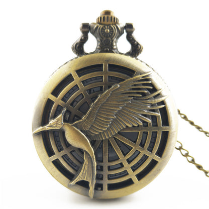 Elegant Vintage Pocket Watch – Retro Bird & Arrow Design Gift Idea"