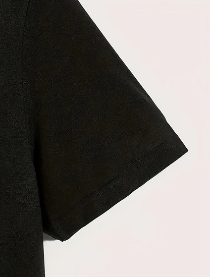 Close-up of black Dad Paradise women's plus size dad memorial women's t-shirt sleeve by Sheila Merchandise