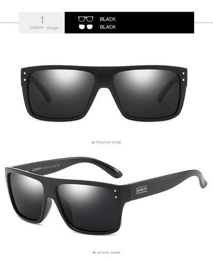 Black polarized fishing sunglasses with rectangular lenses and sturdy frame by Sheila Merchandise
