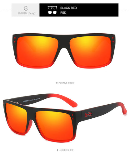 Sheila Merchandise polarized fishing sunglasses with black red frame and orange reflective lenses