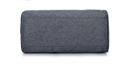 Bottom view of Sheila Merchandise durable sports gym bag in dark gray fabric