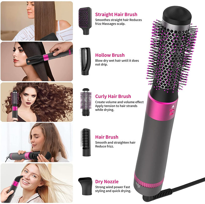 Introducing our Professional 5-in-1 Hair Dryer and Straightening Brush.