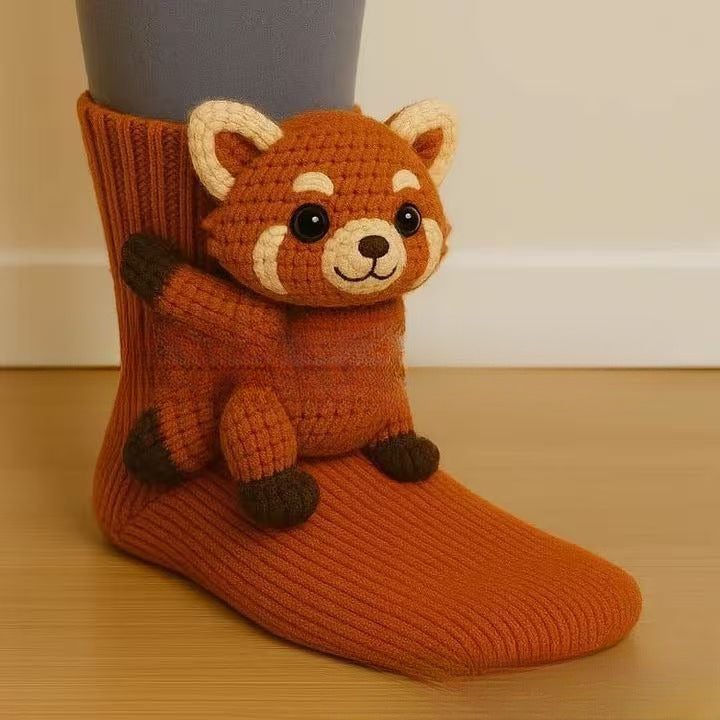 Plush Crochet Animal Cute Animal Socks