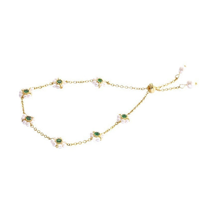 Pearl Flower Bracelet – Elegant All-Match Adjustable Chain for Women"