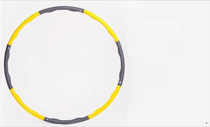 Yellow and gray exercise hoop for weight loss designed for home workout and slimming