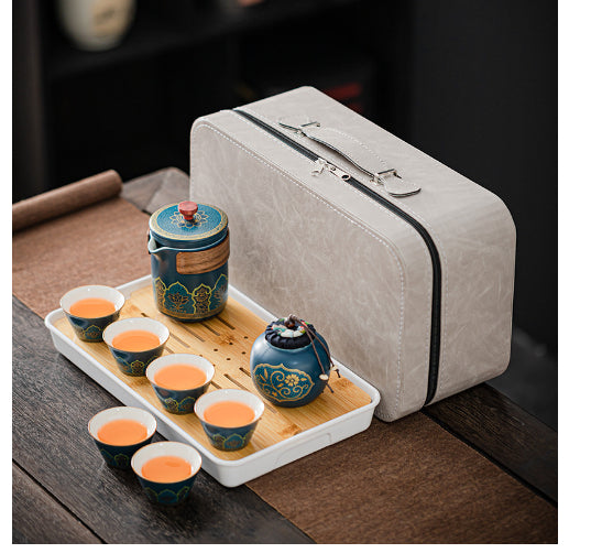 Tea Set Suit Ceramic One Pot Four Cups Gift Box