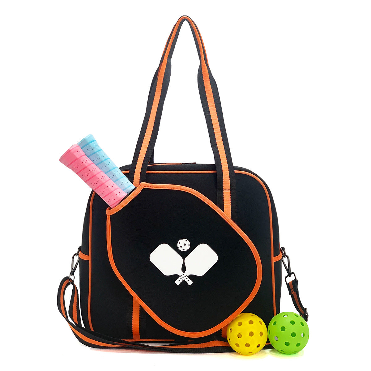 Sheila Merchandise striped outdoor neoprene travel portable fashionable tennis equipment bag with paddles and balls