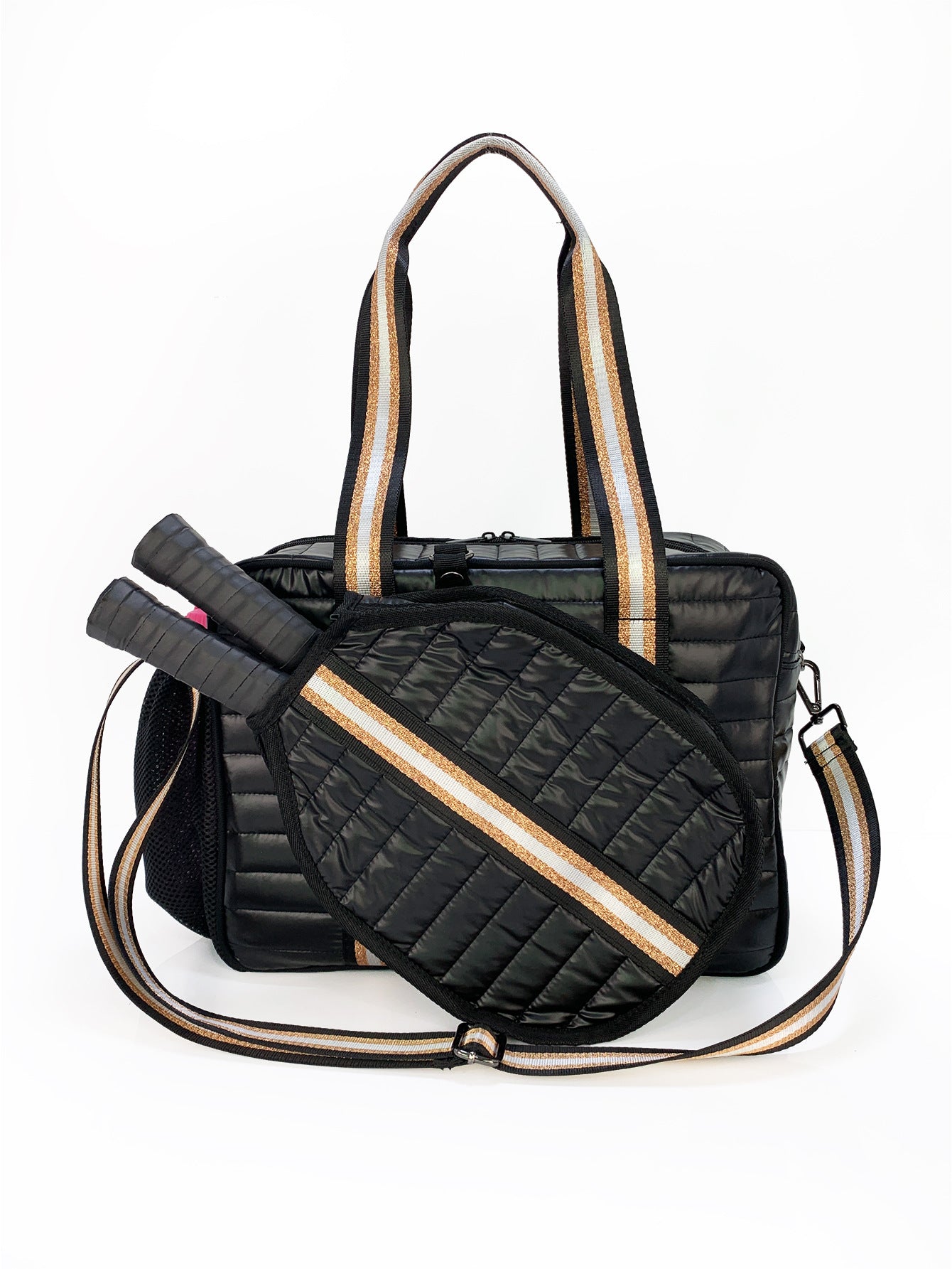 Sheila Merchandise striped outdoor neoprene travel bag and racket cover for fashionable tennis equipment bag