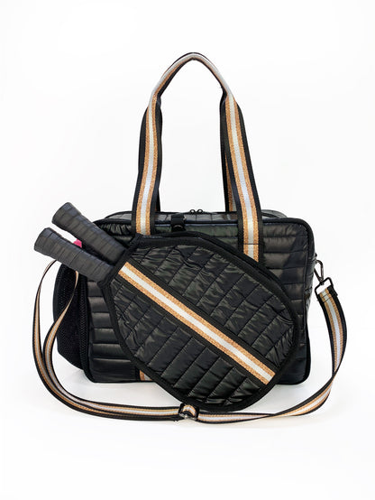 Sheila Merchandise striped outdoor neoprene travel bag and racket cover for fashionable tennis equipment bag
