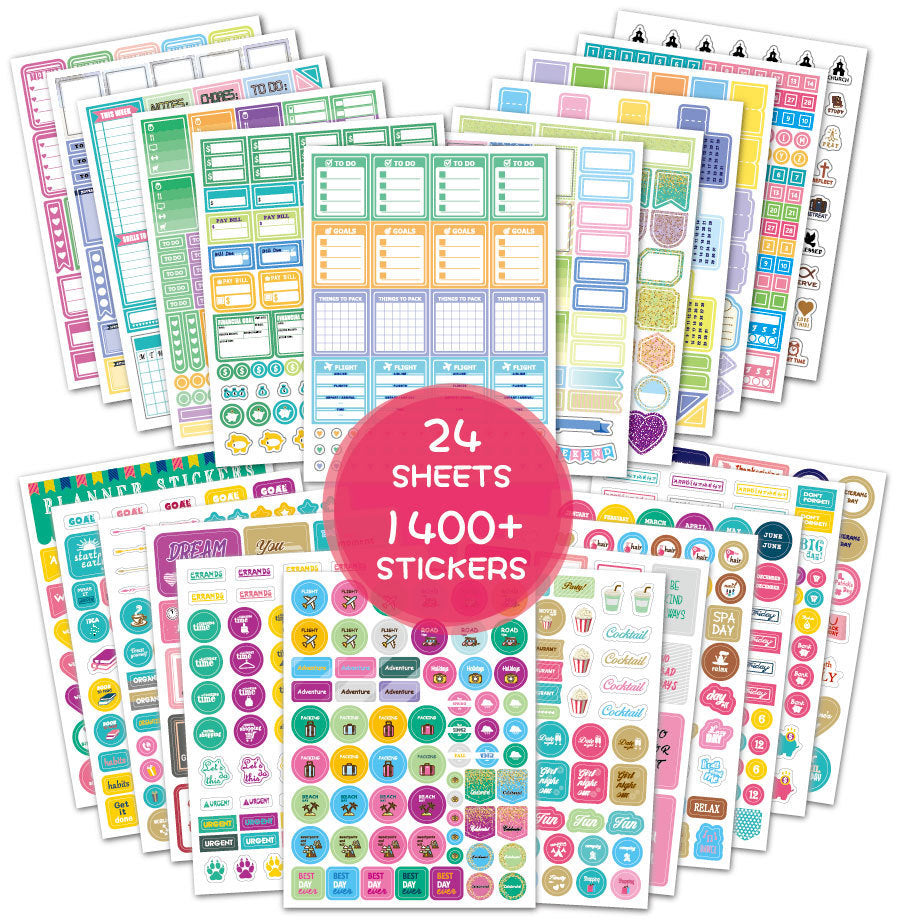 Planner Stickers Set Seasonal Monthly  Pack 24 Sheets