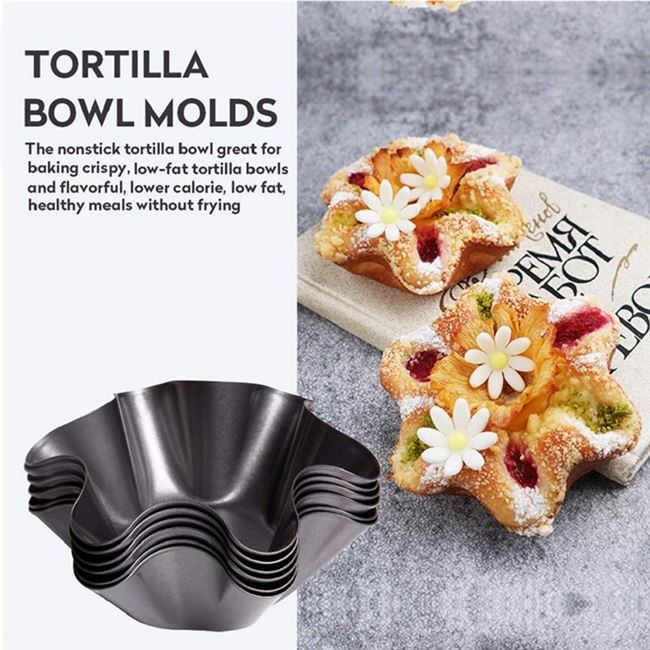 Set of nonstick taco shell molds for making healthy taco salad mold without frying