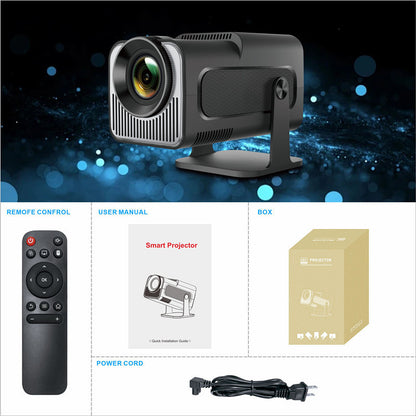 New Bluetooth portable home cinema projector with remote control user manual and power cord
