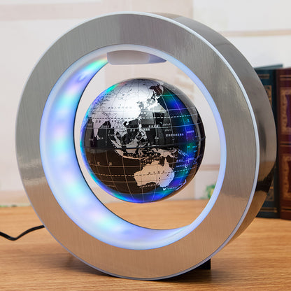 Round LED world map floating globe magnet levitating with colorful lights LED floating globe for home decor
