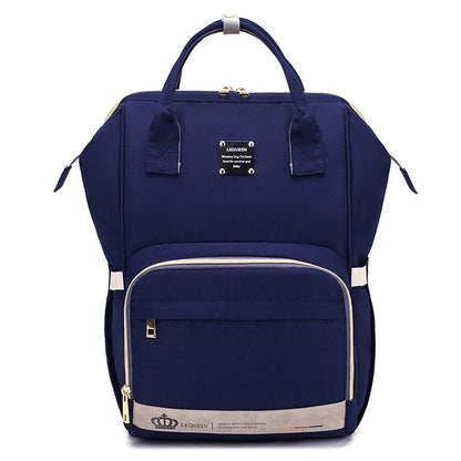 Navy blue parent-approved diaper backpack from Sheila Merchandise with multiple compartments and sturdy handles