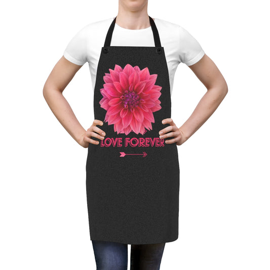 LOVE FOREVER apron gift with floral design, perfect for cooking enthusiasts and heartfelt occasions