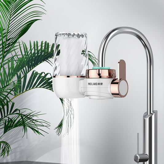 Sheila Merchandise household tap water purifier attached to modern kitchen faucet with flowing water