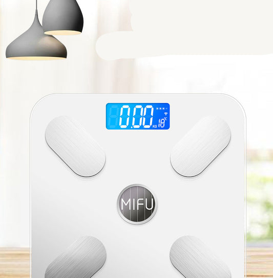 Sheila Merchandise Bluetooth smart body fat scale with digital display and silver sensor pads