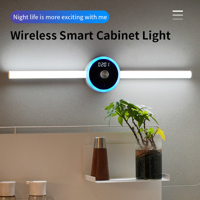 Wireless Smart Cabinet Light with Clock and Motion Sensor for Easy Cabinet Lighting Solutions