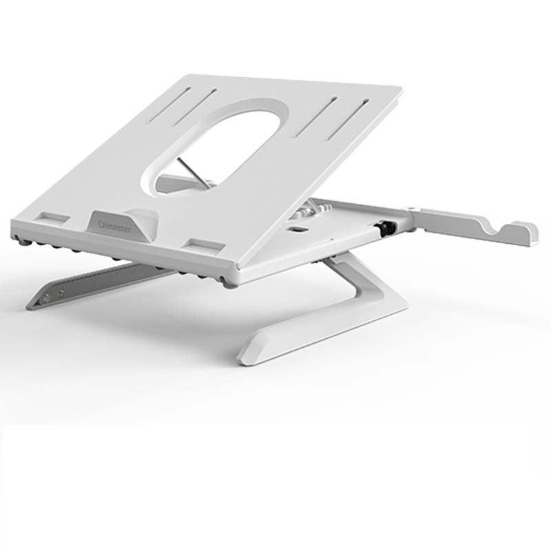 Portable laptop stand aluminum with adjustable height and ergonomic design for comfortable viewing