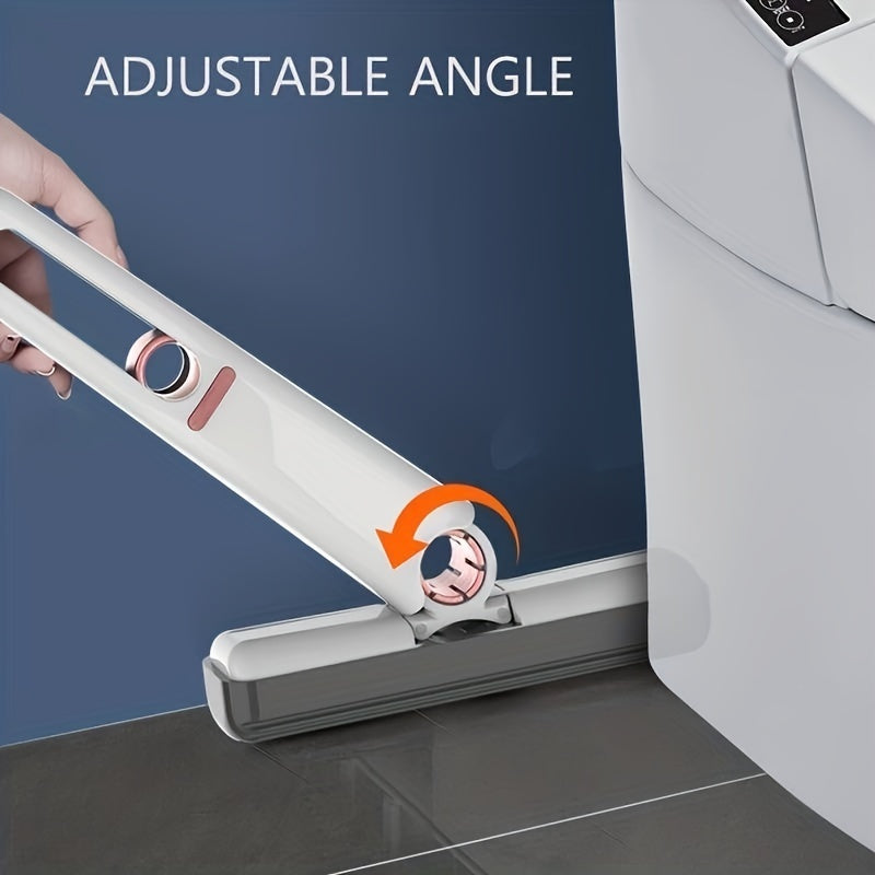 Adjustable angle feature of a portable self-squeeze mini mop for efficient cleaning