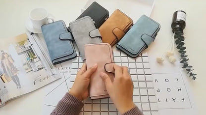 Matte PU leather multi-function wallet