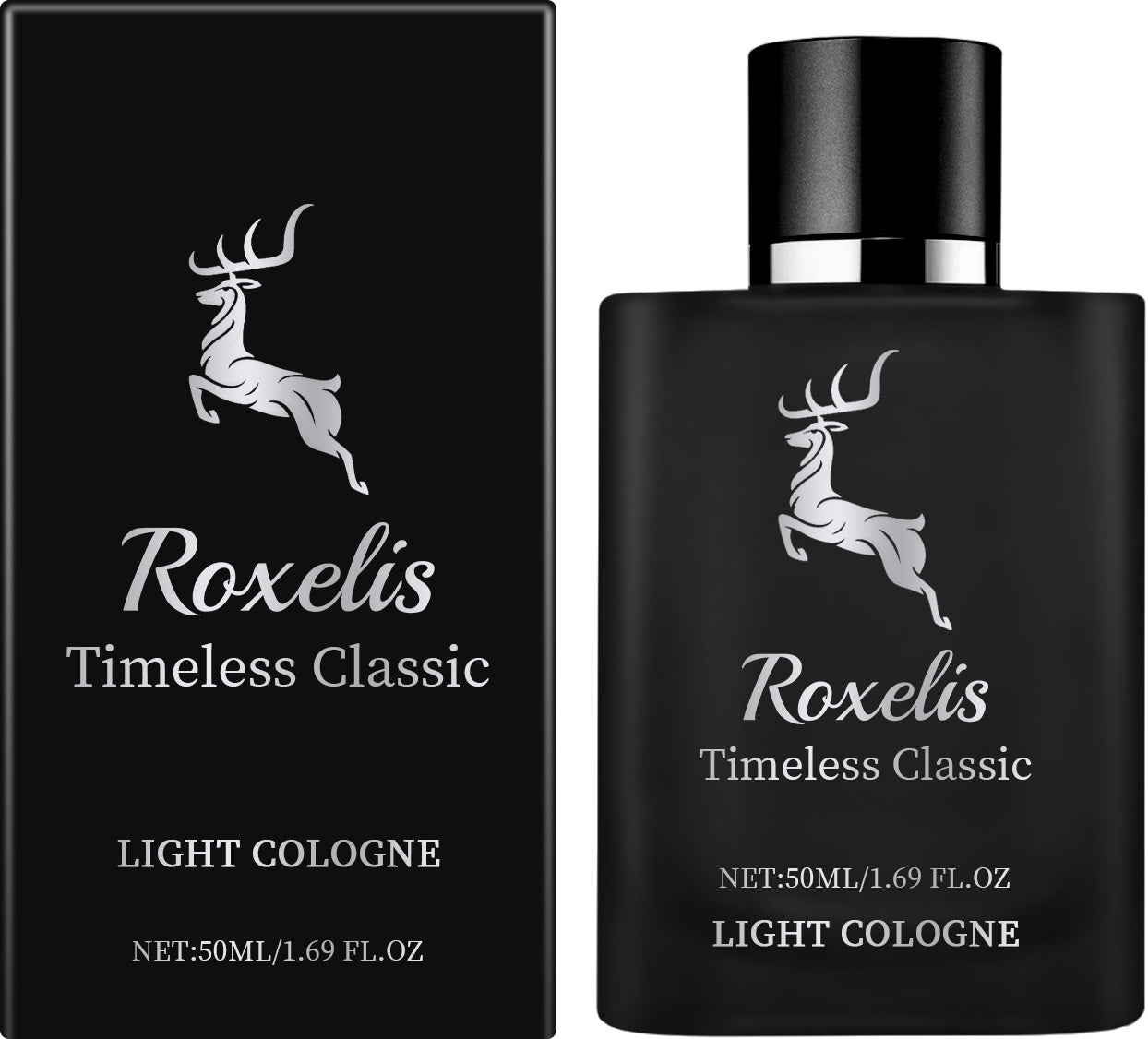 Roxelis Timeless Classic Light Cologne for Men in Black Bottle with Fresh Scent Cologne for Men