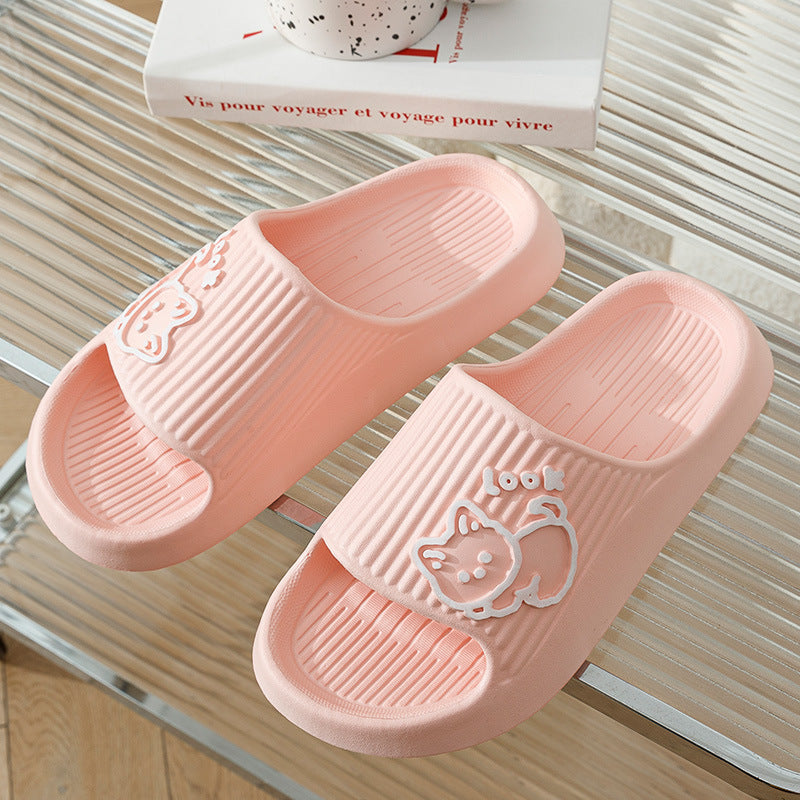 Sheila Merchandise cute cat slippers for women in pink summer design stylish non-slip footwear