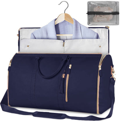Sheila Merchandise stylish travel bag in navy with spacious interior and detachable cosmetic pouch