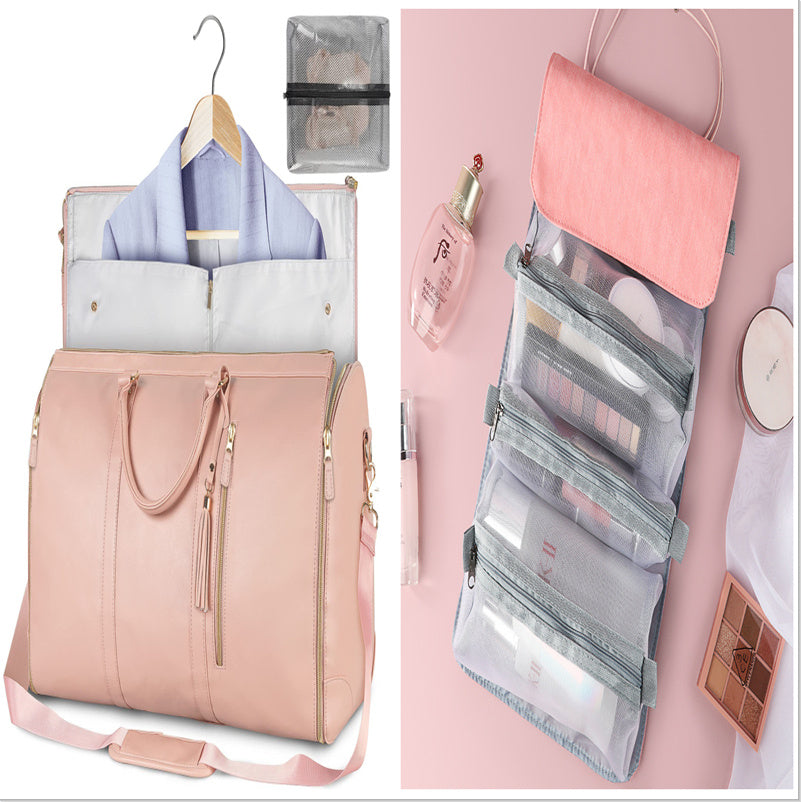 Sheila Merchandise stylish travel bag in soft pink with ample space for clothes and toiletries