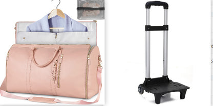 Sheila Merchandise stylish travel bag in pink with zipper pockets and detachable strap