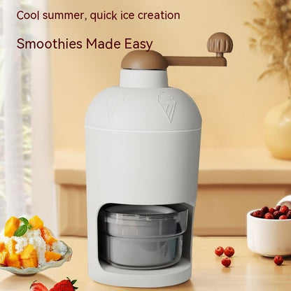 Sheila Merchandise manual ice crusher summer snow cone machine in white and brown for household use