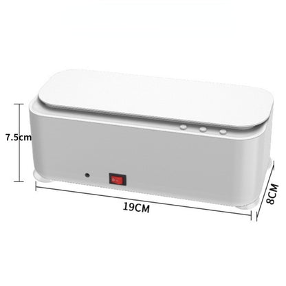 Sheila Merchandise white ultrasonic glasses cleaner with compact design and control buttons