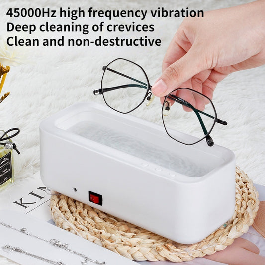 Sheila Merchandise ultrasonic glasses cleaner in white with high frequency vibration cleaning eyeglasses