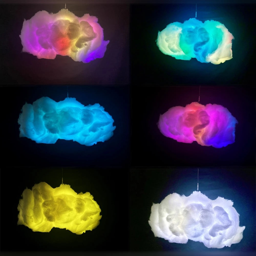 Sheila Merchandise USB cloud light app control showing colorful glowing cloud-shaped lights in various colors