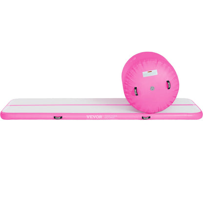 Sheila Merchandise inflatable gymnastics air mat set with pink and white design for training and practice